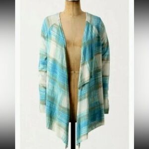 Anthro Sparrow Revolution Draped Cardi Plaid